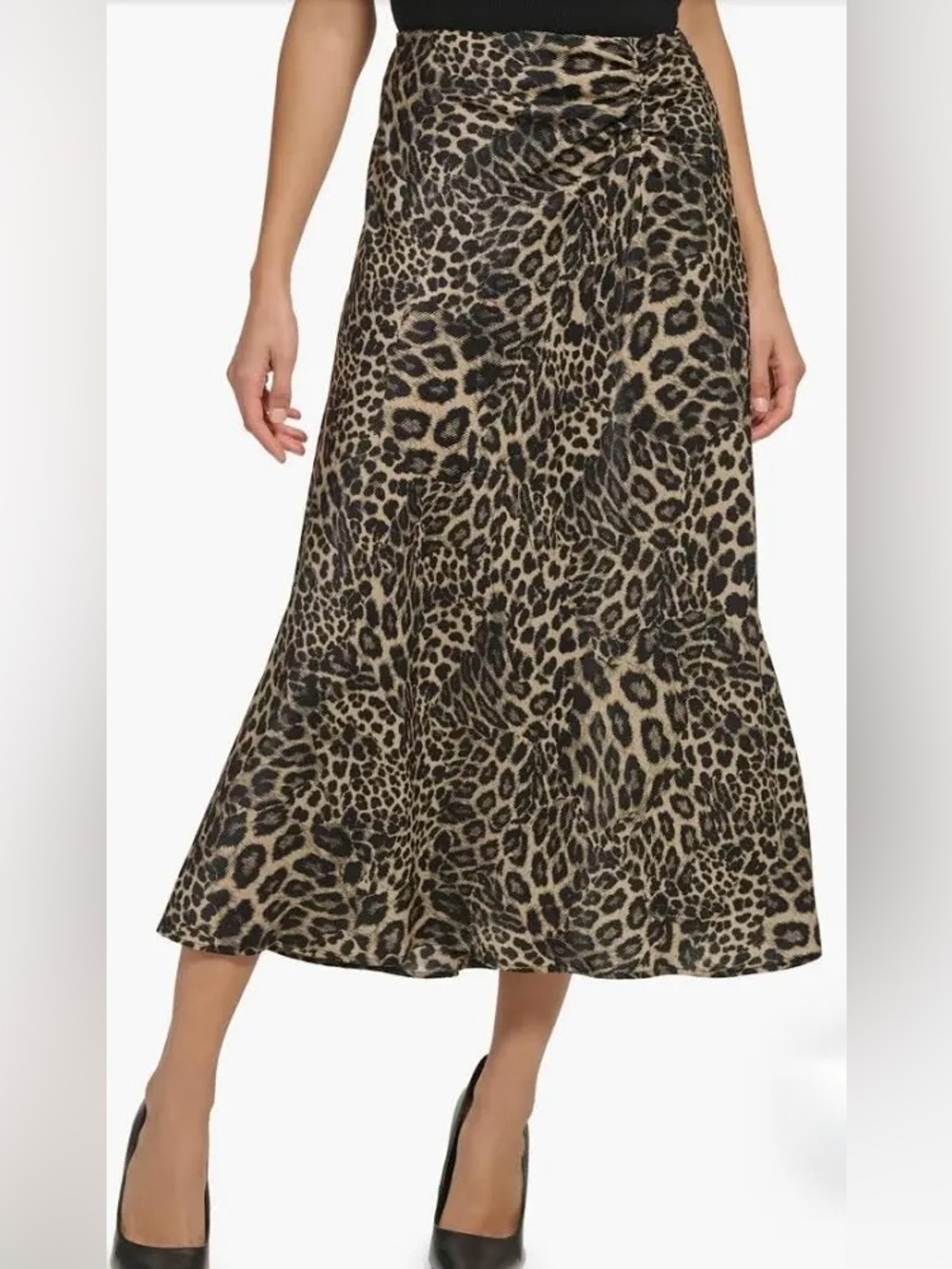 DKNY Women’s‎ Skirt Animal Print Size 6 NWT Brown Side Zip